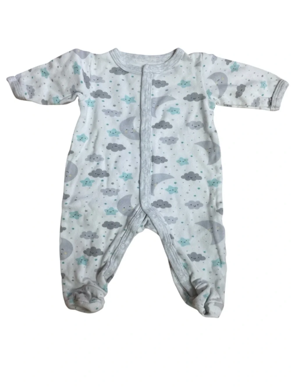 Navy, Light Blue & White Baby Footie Sleepers - 3 Pack
